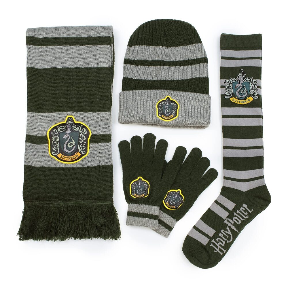 4249 Culturefly Harry Potter Slytherin Premium 4pc Winter Bundle- Scarf